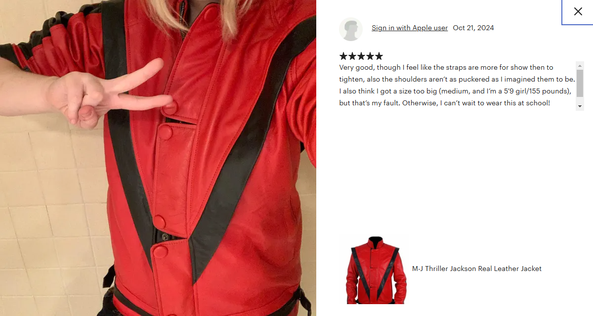 MJ Thriller Michael Jackson Real Leather Jacket