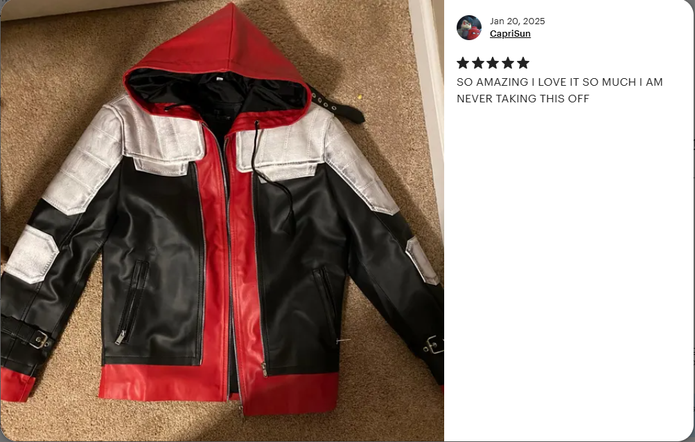 Red Hood Jason Todd Arkham Knight Distressed Biker Real Leather Jacket