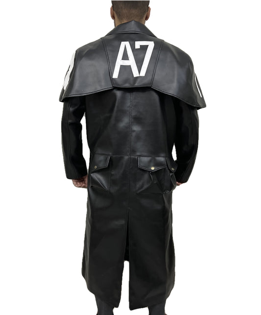 Fallout New Vegas NCR Ranger Black Long Duster Coat back view with A7 detail