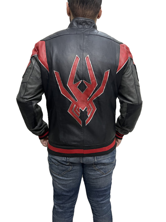 Spider-Man Miles Morales Into The Spider-verse Spidey 2020 Bomber Biker Real Leather Jacket