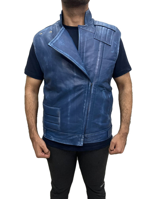 Cal Kestis leather vest from Star Wars Jedi Survivor – front look without strap, featuring asymmetrical zipper and screen-accurate detailing