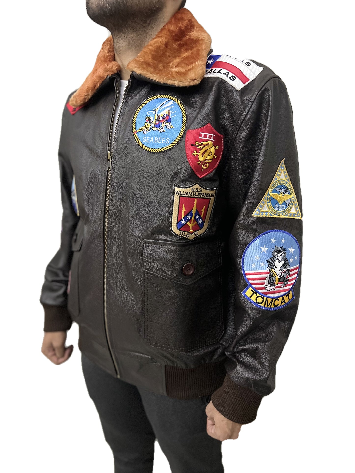 Top Gun Pete Maverick Tom Cruise Flight Airforce Aviator Pilot Bomber Real Leather Jacket