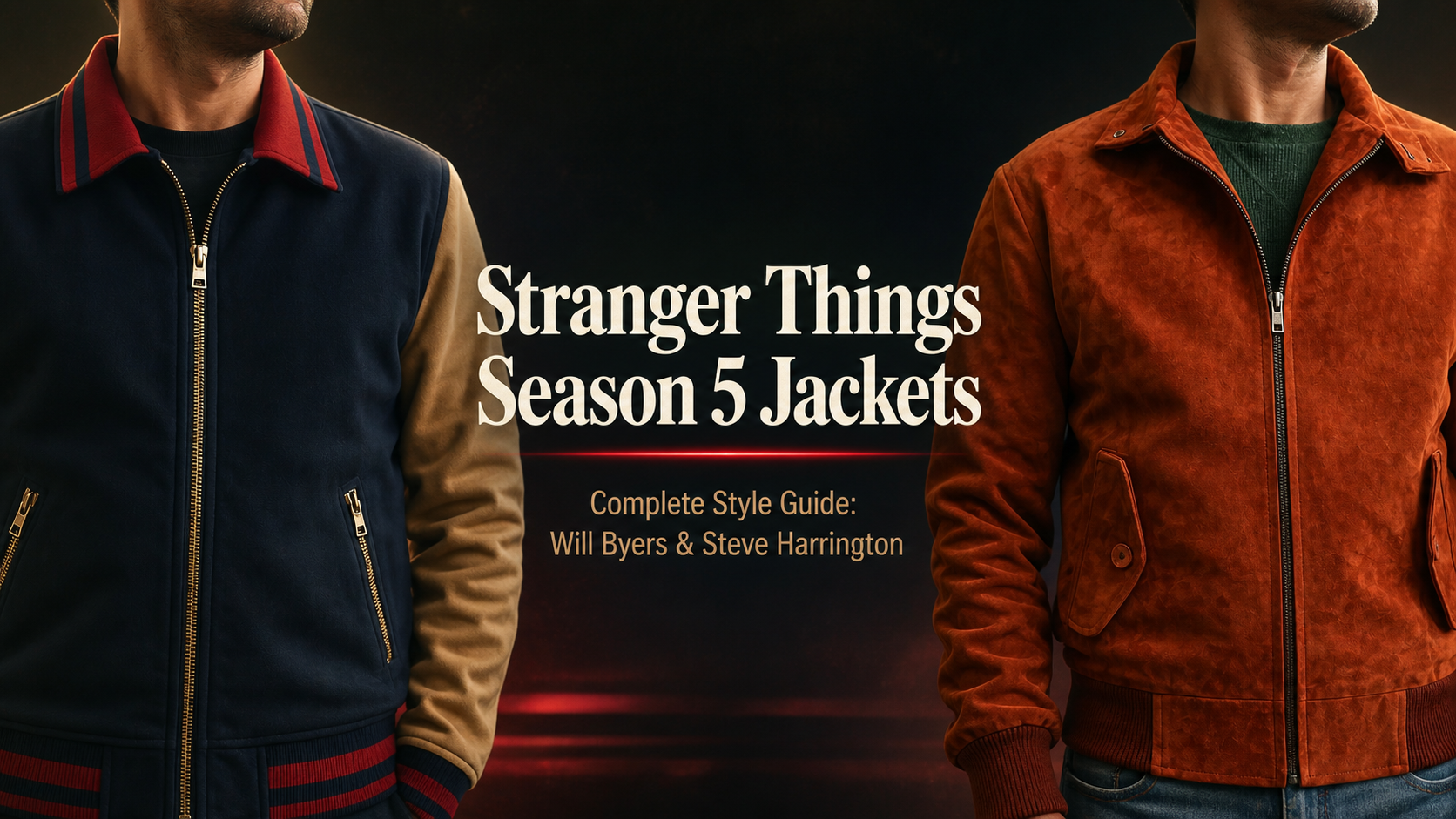 Stranger Things 5 Will Byers and Steve Harrington Classic 80s Bomber Suede Leather Jacket