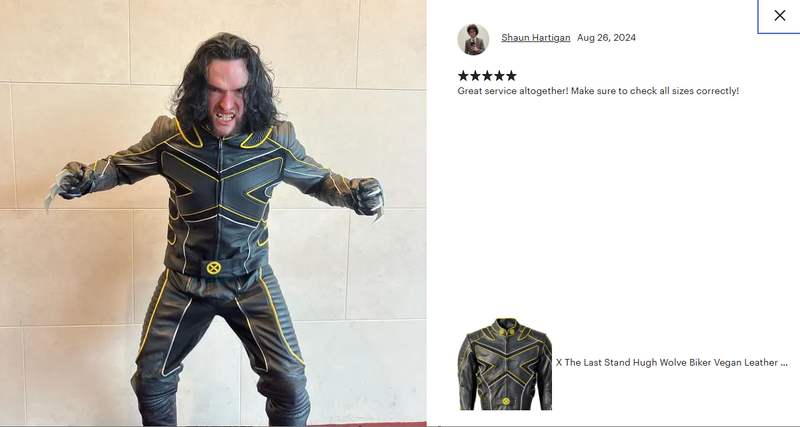 Xmen Wolverine Superhero Cosplay Biker Leather Jacket