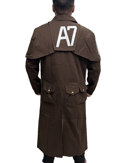 Fallout New Vegas NCR Ranger Long Coat with A7 insignia printed on back – NCR Ranger cosplay costume