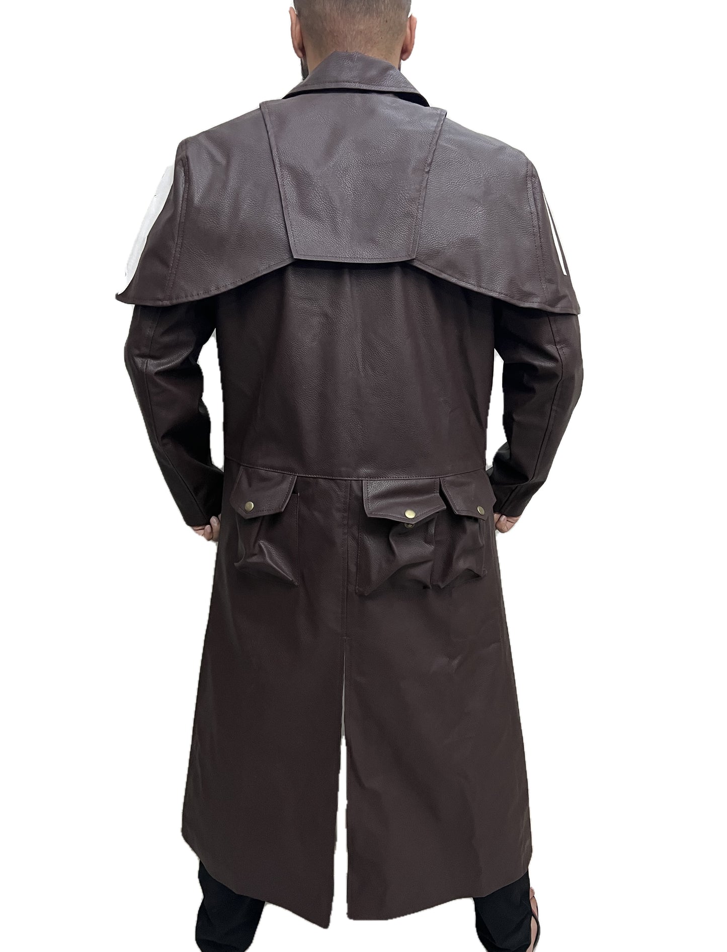 Fallout New Vegas NCR Ranger A7 Brown Duster Coat Vegan Leather Jacket