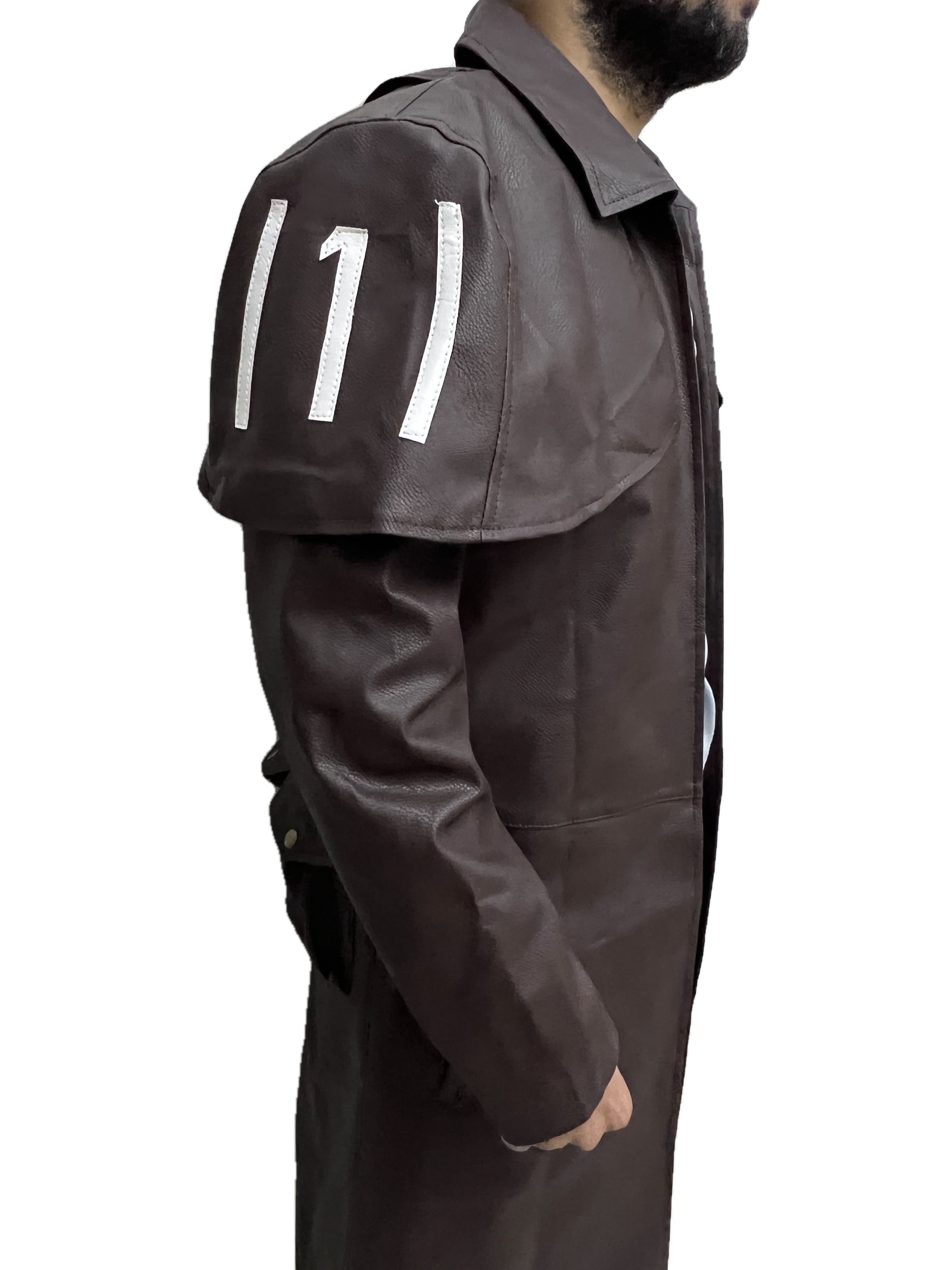 NCR Ranger A7 Fallout New Vegas Duster Coat Shoulder Design with (1) Patch – Vegan Leather Jacket