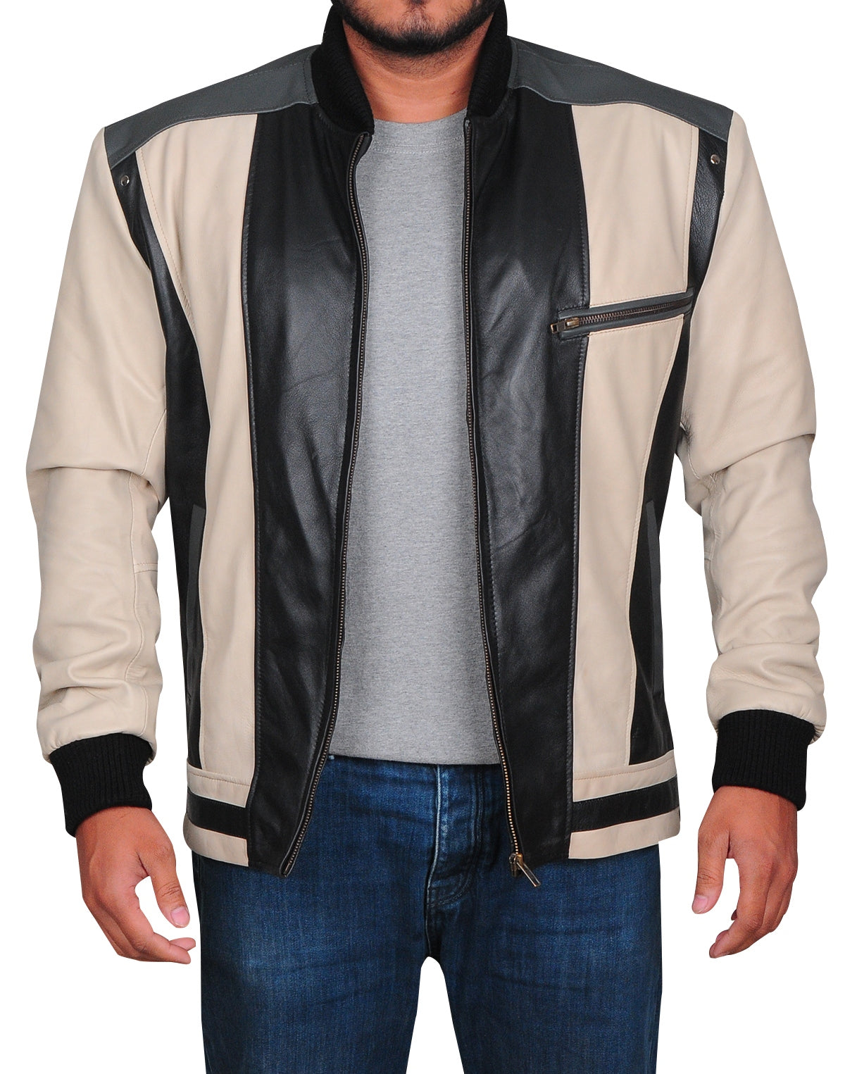 Close-up front image of Ferris Bueller Day Off Matthew Broderick leather jacket – premium real leather