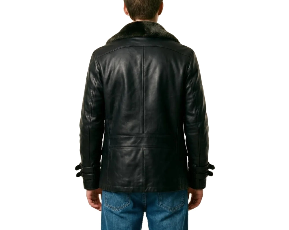Leon Kennedy Resident Evil 9 Requiem real leather jacket back design with sleek silhouette and detailed seam construction