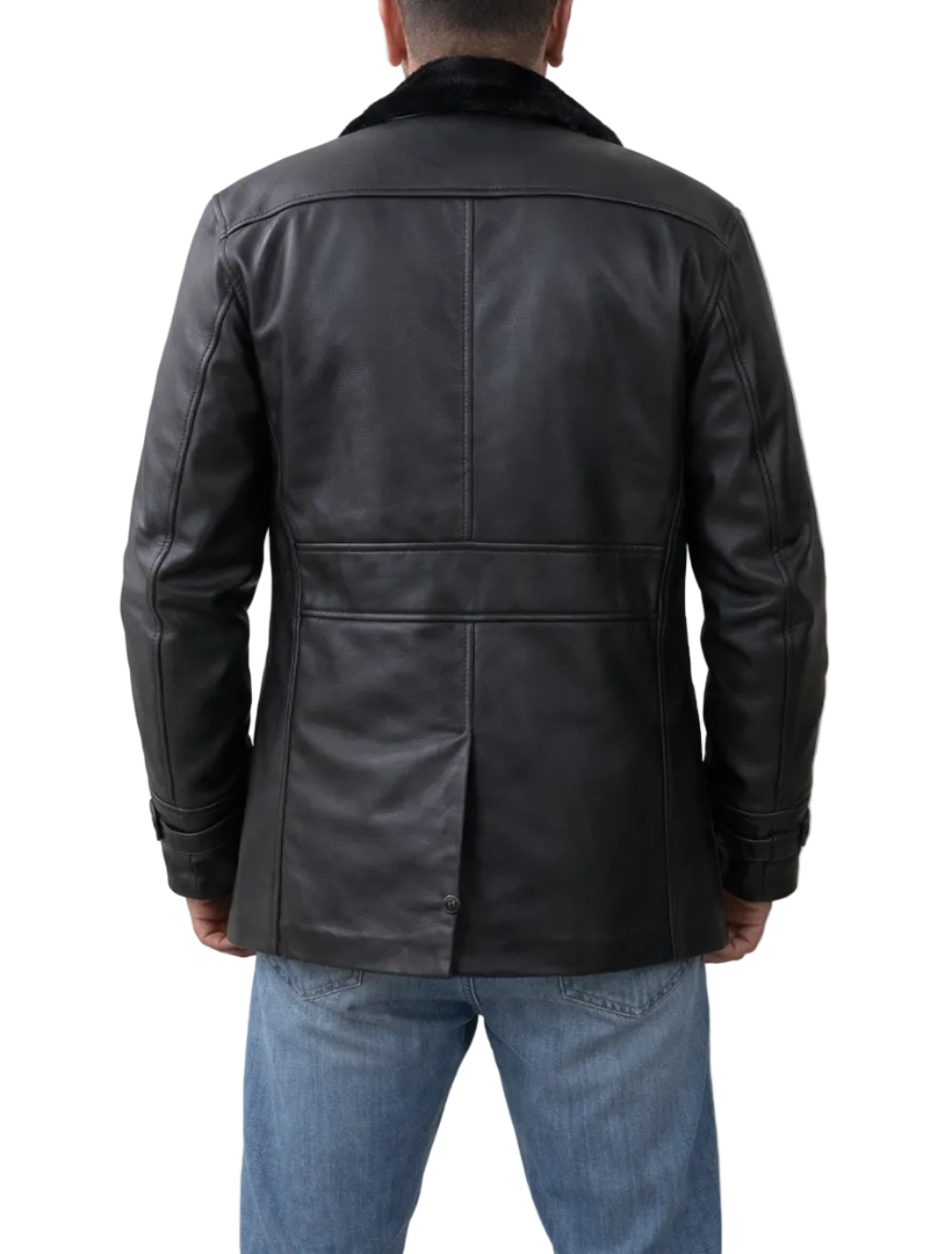 Leon Kennedy Resident Evil 9 Requiem real leather jacket back design with sleek silhouette and detailed seam construction