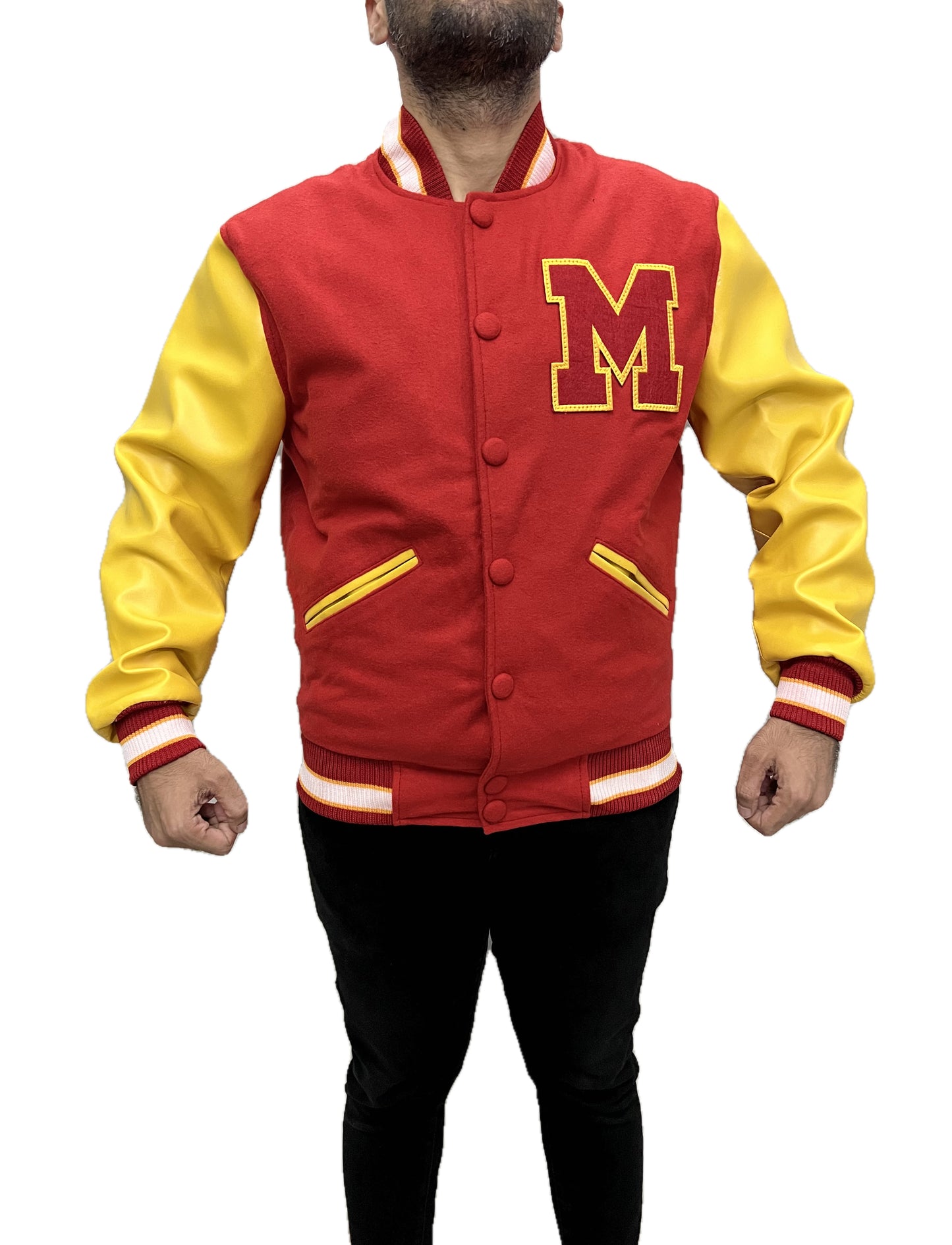 Michael Jackson red Thriller leather jacket front view