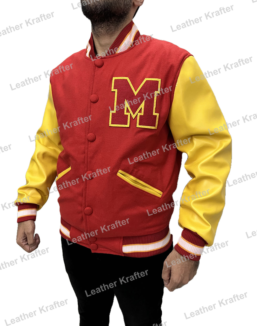 Michael Jackson red Thriller leather jacket front view