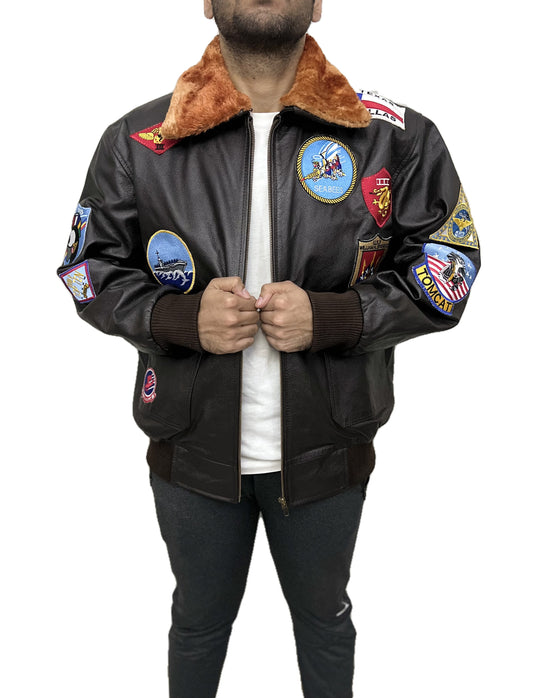 Top Gun Pete Maverick Tom Cruise Flight Airforce Aviator Pilot Bomber Real Leather Jacket
