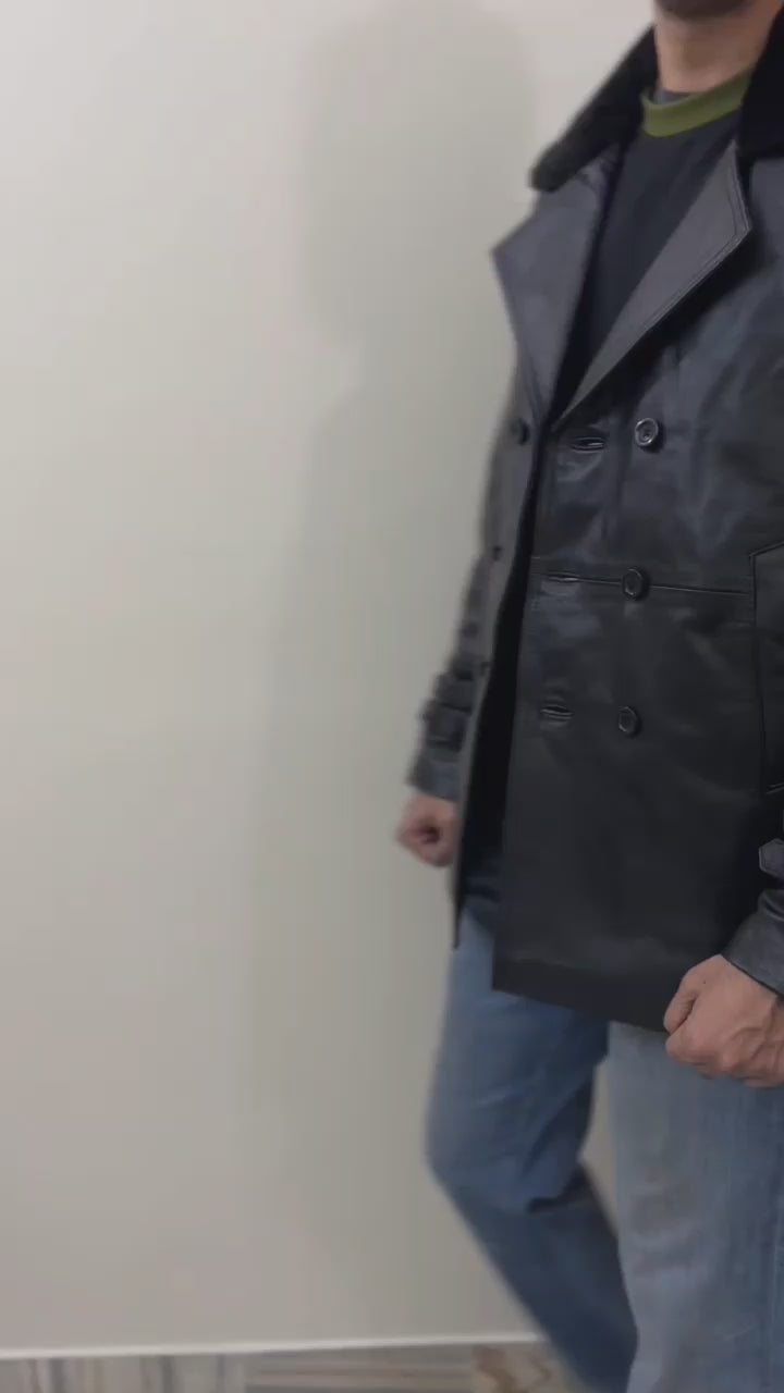 Leon S Kennedy Resident Evil 9 Requiem real leather coat video showcasing premium black leather, slim fit design, detailed stitching, and gaming inspired men’s fashion jacket and street wear.