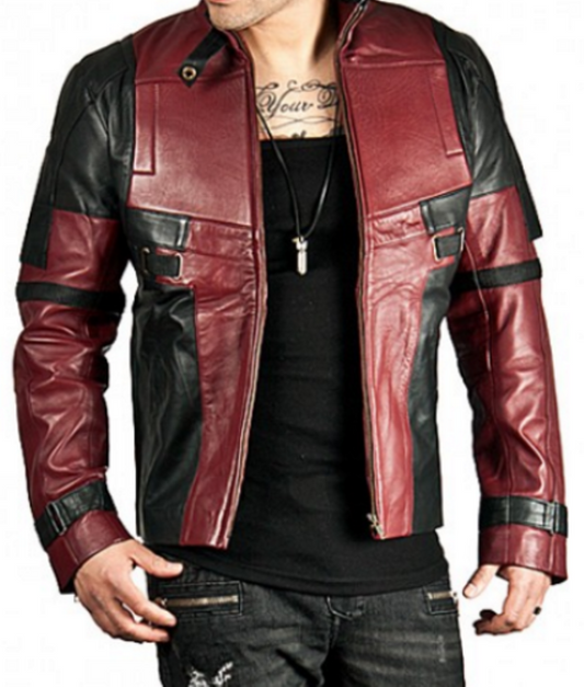 Deadpool Wade Wilson Ryan Reynolds Biker Real Leather Jacket